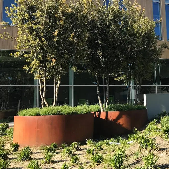 Pot de fleurs rond en acier Corten 100 x 40 cm - Sans fond