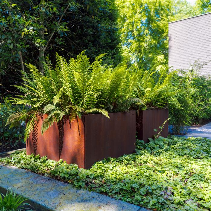 Maceta de acero corten de 40x40x80 cm - sin base