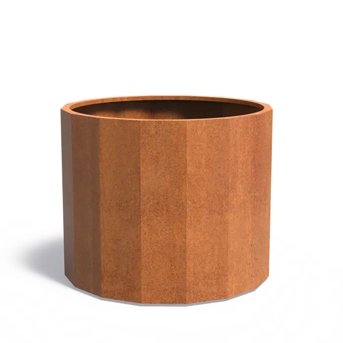 Cortenstaal Plantenbak Rond 120 x 100 cm - 16 Hoekig