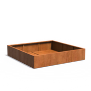 Corten steel planter 200 x 200 x 40 cm