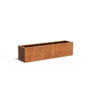 Maceta de acero corten de 200 x 50 x 50 cm