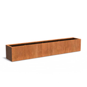 Maceta de acero corten de 300 x 50 x 50 cm