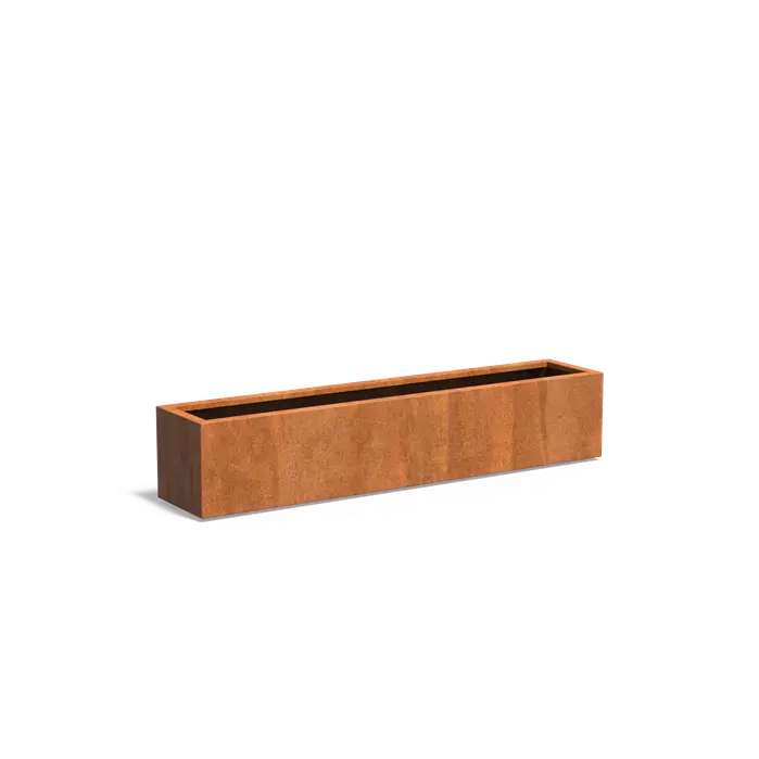 Pflanzkübel Cortenstahl, 200 x 40 x 40 cm