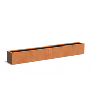 Maceta de acero corten de 300 x 40 x 40 cm