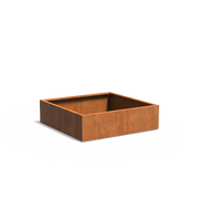Maceta de acero corten de 140 x 140 x 40 cm