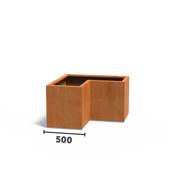 Cortenstaal Plantenbak L-Vorm 100 x 100 x 60 cm