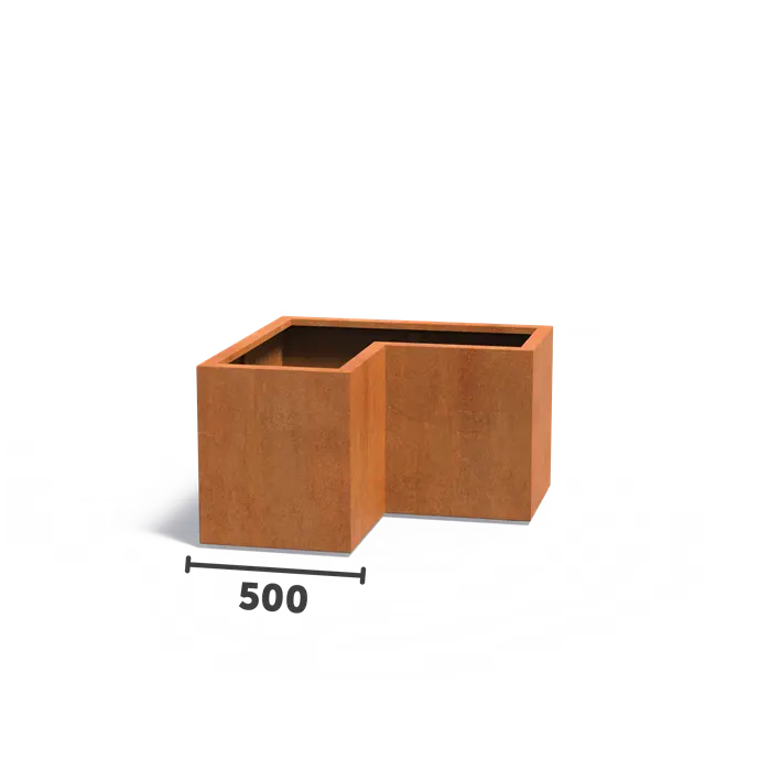Cortenstaal Plantenbak L-Vorm 100 x 100 x 60 cm