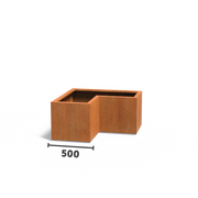 Corten Steel Planter L-Shape 100 x 100 x 50 cm