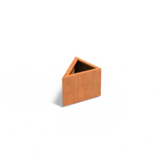 Maceta triangular de acero corten de 60 x 60 x 40 cm