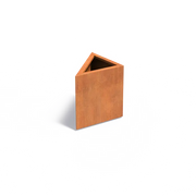 Maceta triangular de acero corten de 60 x 60 x 60 cm