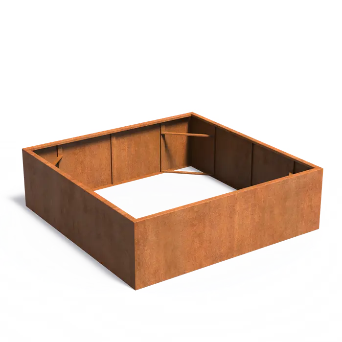 Cortenstaal Plantenbak 200 x 200 x 60 cm - Zonder bodem