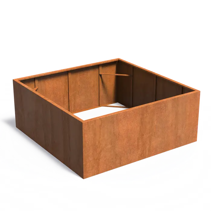 Cortenstaal Plantenbak 200 x 200 x 80 cm - Zonder bodem