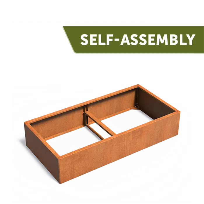 Cortenstaal Plantenbak 200 x 100 x 40 cm - Zonder Bodem