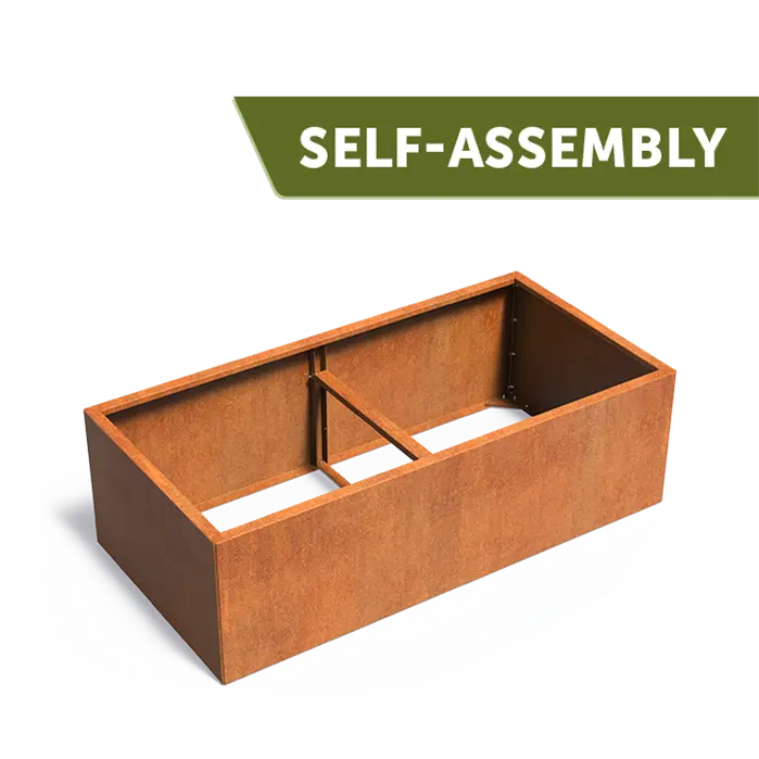 Cortenstaal Plantenbak 200 x 100 x 60 cm - Zonder Bodem