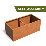 Fioriera in acciaio Corten 200 x 100 x 80 cm - senza base