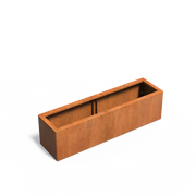 Corten steel planter 150 x 40 x 40 cm - without base