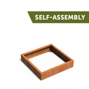 Jardinière en acier Corten 100 x 100 x 20 cm - sans socle