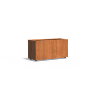 Corten Steel Planter on Wheels 120 x 50 x 60 cm