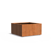 Corten Steel Planter on Wheels 120 x 120 x 60 cm