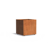 Corten Steel Planter on Wheels 80 x 80 x 80 cm
