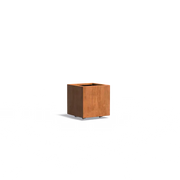 Corten Steel Planter on Wheels 50 x 50 x 50 cm