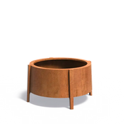 Corten Steel Planter on Legs Round 100 x 60 cm