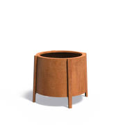 Corten Steel Planter on Legs Round 80 x 75 cm