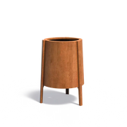 Corten Steel Planter on Legs Round 60 x 100 cm