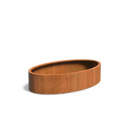 Maceta ovalada de acero corten de 200 x 120 x 40 cm