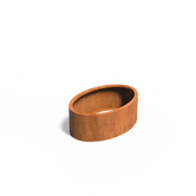 Maceta ovalada de acero corten de 120 x 80 x 40 cm