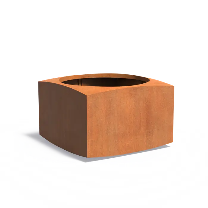 Cortenstaal Plantenbak Vierkant 120 x 120 x 80 cm