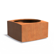 Cortenstaal Plantenbak Vierkant 140 x 140 x 80 cm