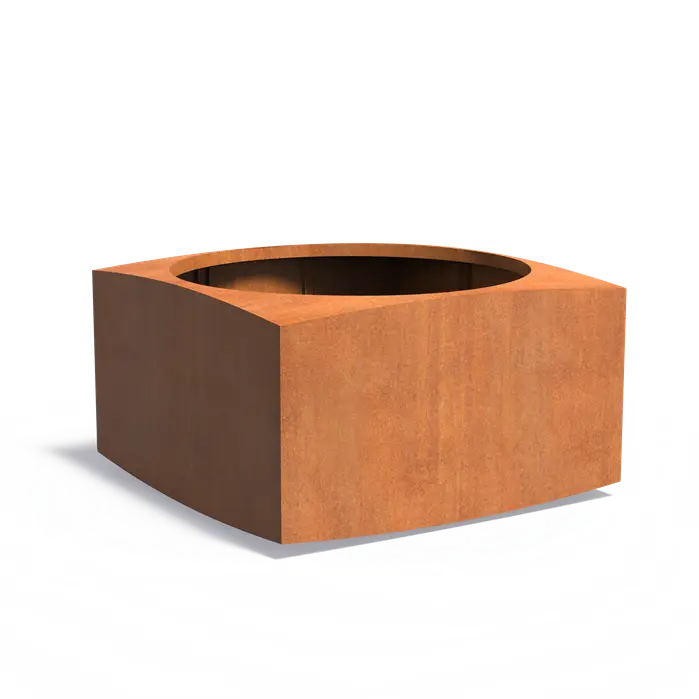 Cortenstaal Plantenbak Vierkant 140 x 140 x 80 cm