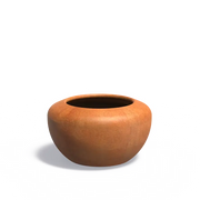 Maceta redonda de acero corten de 78 x 43,1 cm - Con base