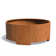 Cortenstaal Plantenbak Rond op Poten 200 x 80 cm