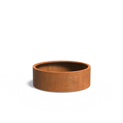 Cortenstaal Plantenbak Rond Op Wielen Ø120 x 40 cm