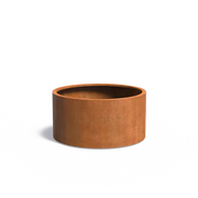 Cortenstaal Plantenbak Rond Op Wielen Ø120 x 60 cm