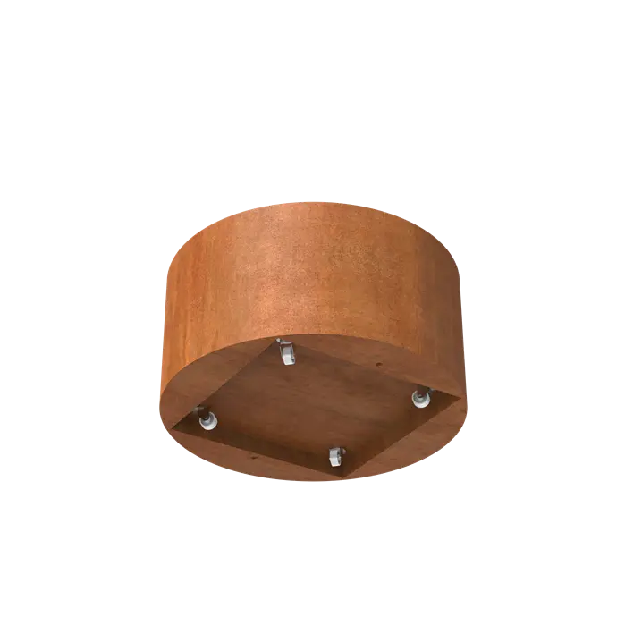 Cortenstaal Plantenbak Rond Op Wielen Ø120 x 60 cm