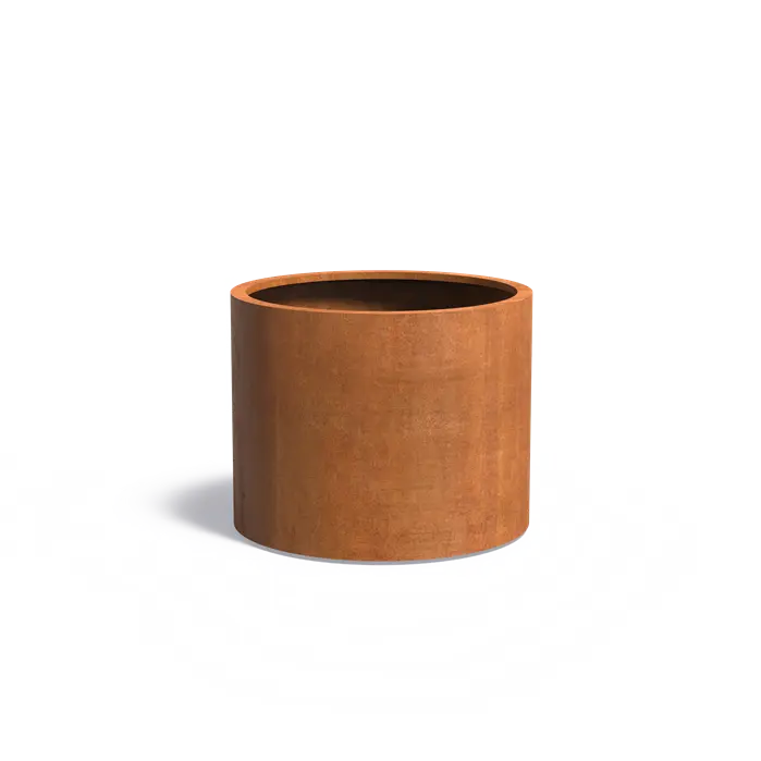 Cortenstaal Plantenbak Rond Op Wielen Ø100 x 80 cm