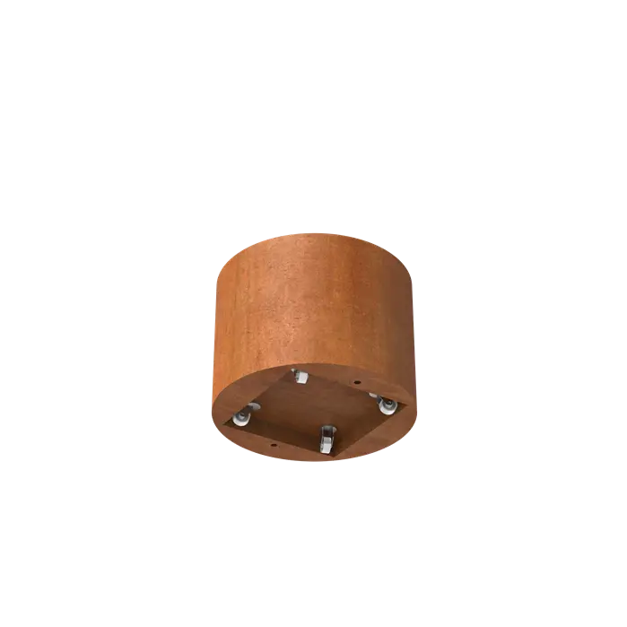 Jardinière ronde en acier Corten 80 x 60 cm sur roulettes