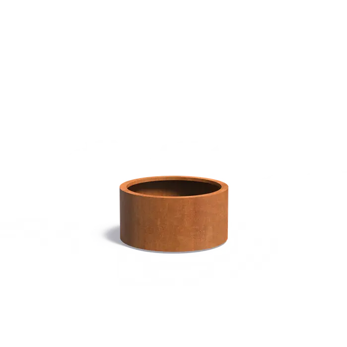 Cortenstaal Plantenbak Rond Op Wielen Ø80 x 40 cm