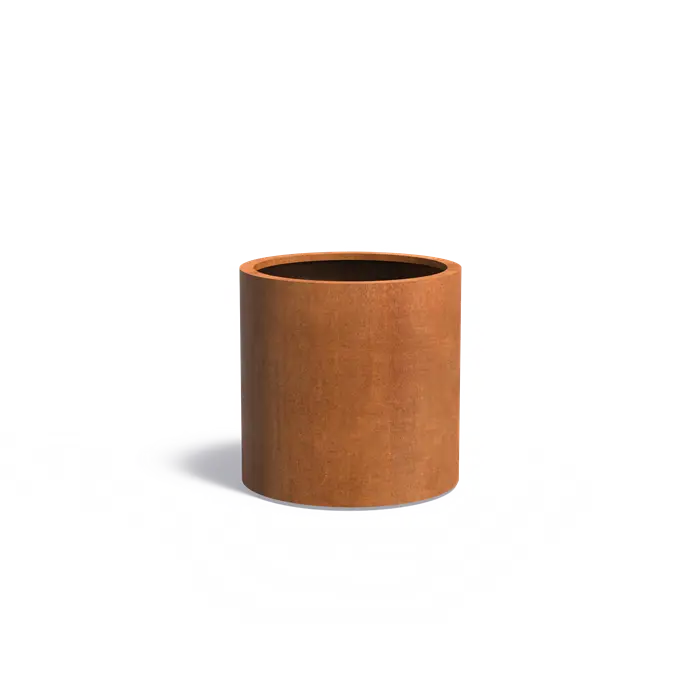 Cortenstaal Plantenbak Rond Op Wielen Ø80 x 80 cm