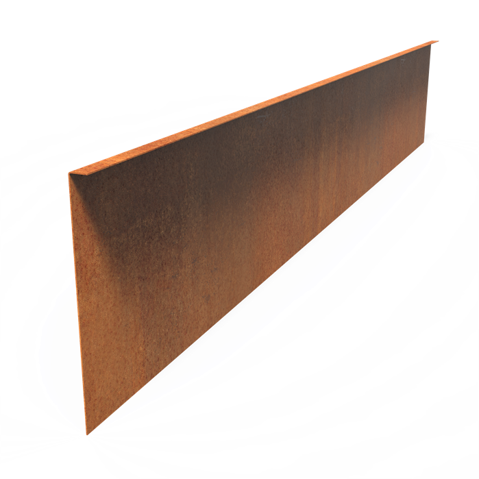 Bordure en acier Corten - 230 x 39 cm - Lot de 5 - Bord supérieur - Épaisseur : 2 mm