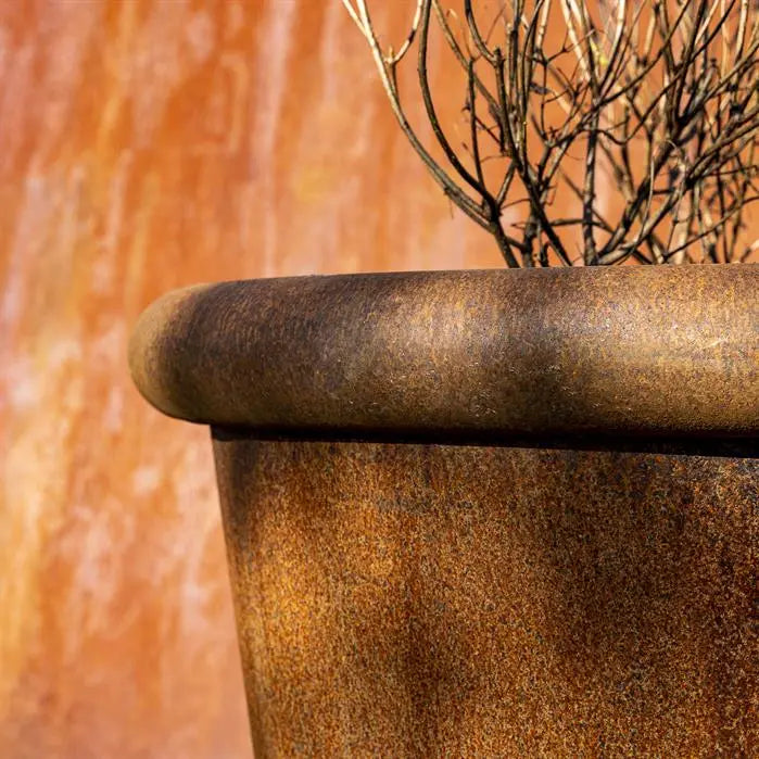 Cortenstaal Plantenbak Rond 100 x 95 cm - Met Rand