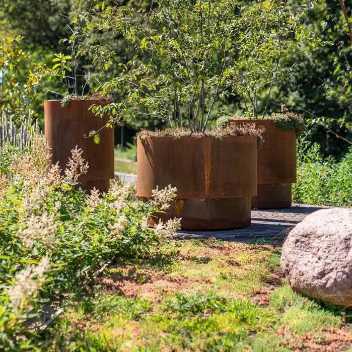Corten Steel Planter Round 80 x 90 cm