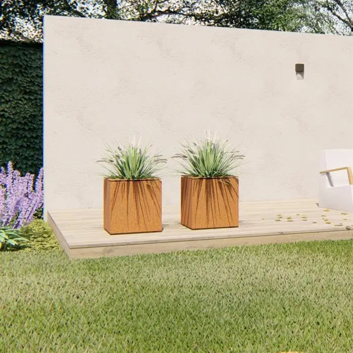 Cortenstaal Plantenbak 98 x 98 x 80 cm - Met Rand