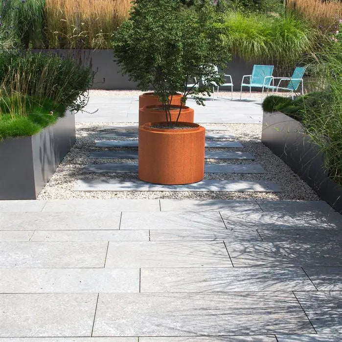 Cortenstaal Plantenbak Rond 80 x 60 cm - Met Rand