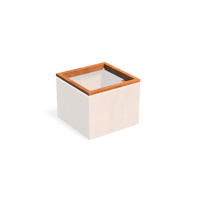 Cortenstaal Plantenbak in-lite ready opzetrand 80 x 80 x 8.9 cm