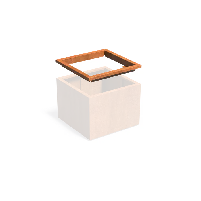 Cortenstaal Plantenbak in-lite ready opzetrand 80 x 80 x 8.9 cm