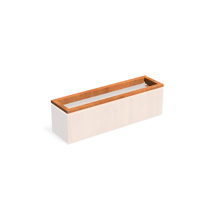 Cortenstaal Plantenbak in-lite ready opzetrand 150 x 40 x 8.9 cm